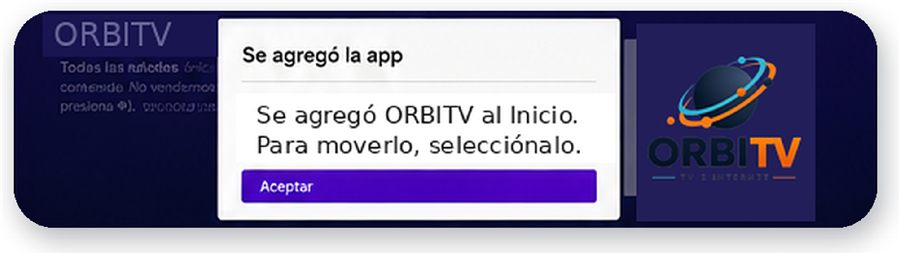 Mensaje de confirmación: se agregó ORBITV al inicio